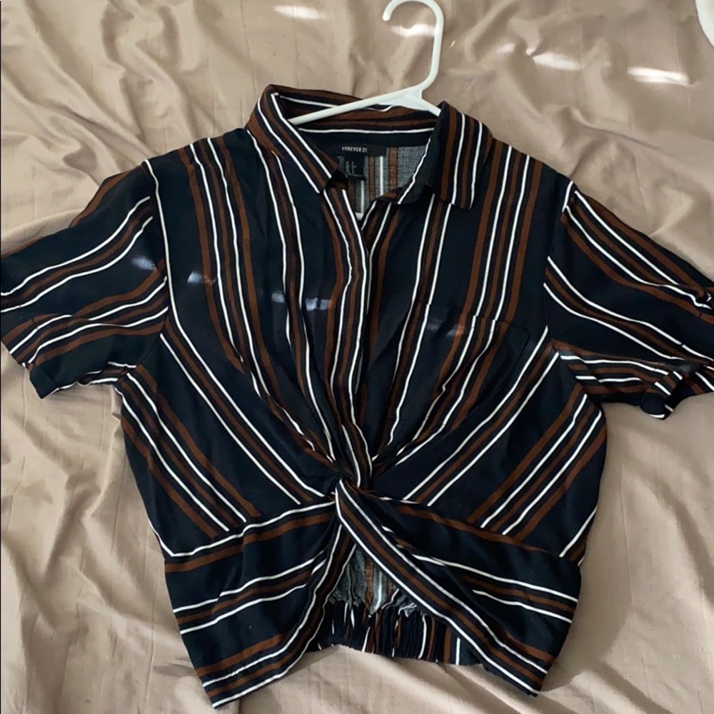 Forever 21 button up crop top